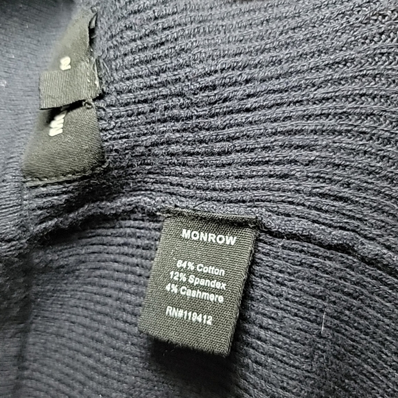 Monrow Sweatpants Small Blue Joggers White Stripes Cashmere Blend Comfort Warm - Picture 5 of 5